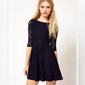 Forever 21 black lace skater dress